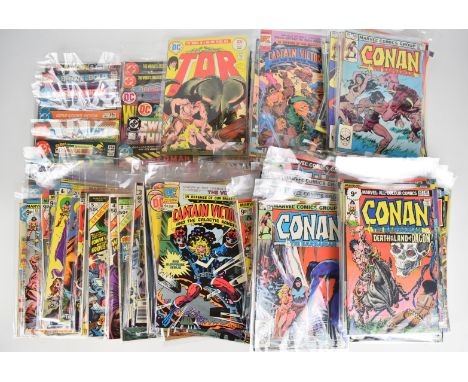One hundred and forty-six Bronze Age DC and Marvel comics to include Batman, Superman, Green Lantern, Mister Miracle and a la