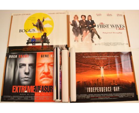 Thirty-five mostly 1990s British quad film posters to include Braveheart, Independence Day, Dragonheart, Eraser, Beavis and B
