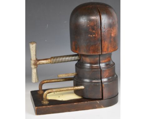 Vintage wooden hat stretcher, H34cm