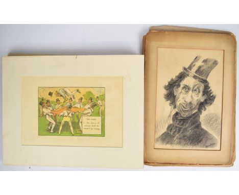 Charles Crombie, The Laws of Cricket, comprising twelve mounted chromolithographic prints (from a set of 24) with humorous im