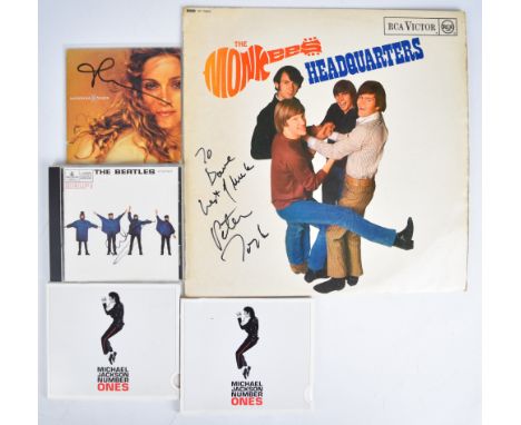 The Monkees Headquarters LP signed / autographed by Peter Tork together with a collection of CDs with unverified signatures c