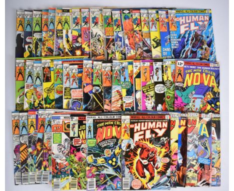Fifty-three Bronze Age Marvel comics comprising titles The Man Called Nova, Logan's Run, John Carter Warlord of Mars and The 