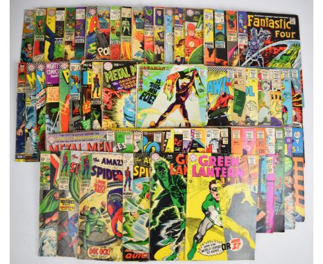 A collection of Silver Age DC &amp; Marvel comics including Spiderman, The Hulk, Submariner, Black Hawk and Green Lantern