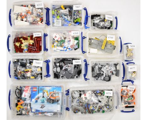 Twenty vintage and modern Lego sets comprising numbers 7657, 7067, 5766, 7663, 70800, 76109, 21304, 60006, 60041, 850617,7600