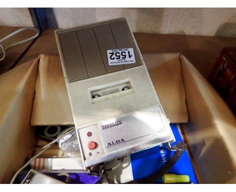 Boxed vintage ALBA portable cassette recorder with microphone and manual. Not available for in-house P&amp;P 