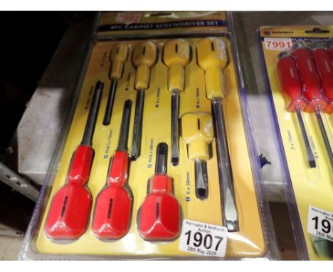 Marksman eight piece cabinet screwdriver set, new. Not available for in-house P&amp;P