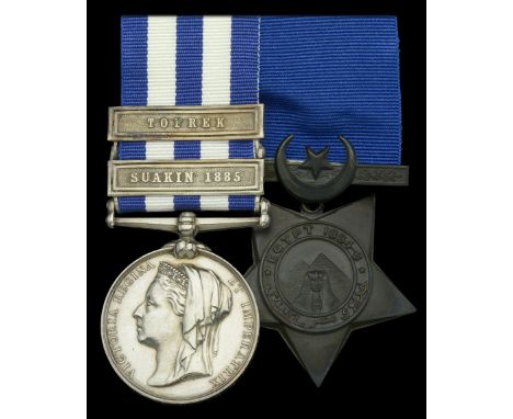 The Soudan campaign pair awarded to Lieutenant M. H. M. Seymour, Royal Navy, who was killed in action at the battle of Tofrek