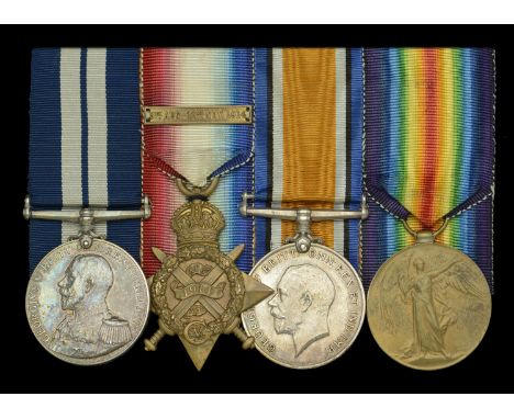 The unique Great War London Omnibus Driver’s D.S.M. group of four awarded to Sergeant (Road Inspector) A. Chouffot, Royal Mar