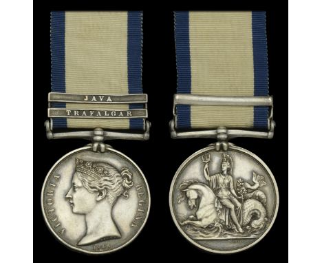 The Naval General Service 1793-1840 medal awarded to Commander James Eaton, Royal Navy, who as Signal Midshipman of Téméraire