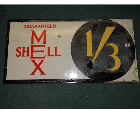 ENAMEL ADVERTISING SIGN SHELLMEX GUARANTEED 1/3