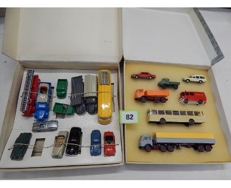 2 BOXES OF WIKING HO MODEL VEHICLES, MERCEDES BENZ PROMOTIONAL MODELS PRESENTATION BOX