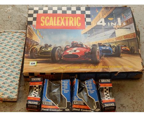 SCALEXTRIC 4 IN 1 MODEL RACING CIRCUIT BOXED SET, CONTENTS NOT CHECKED, SET 80 PLUS CARS C/87 VANWALL, C88 COOPER BOTH IN BOX