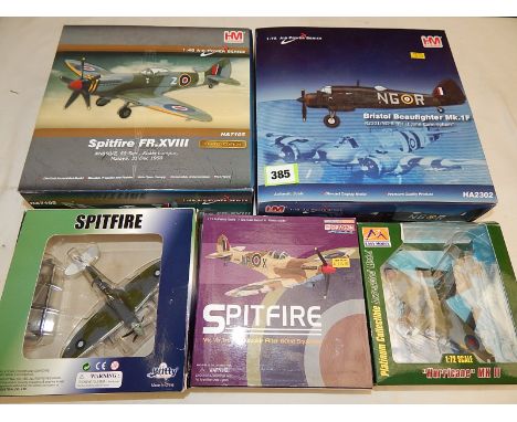 AIRCRAFT MODELS : H&M BRISTOL BEAUGHFIGHTER HA2302, SPITFIRE FR XVIII HA7107 PLUS 3 OTHER SPITFIRES MODELS - WITTY, DRAGON & 