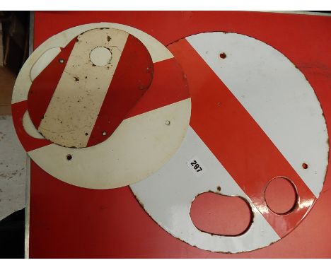 1 ENAMEL, 3 ALUMINIUM GROUND FRAME / HOME SHUNTING SIGNAL PLATES