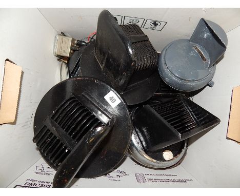 7 WW2 ERA CAR & MOTORCYCLE HEADLAMPS & LIGHT BLACK OUT COVERS PLUS 2 PAIRS CLOCK & MIRROR