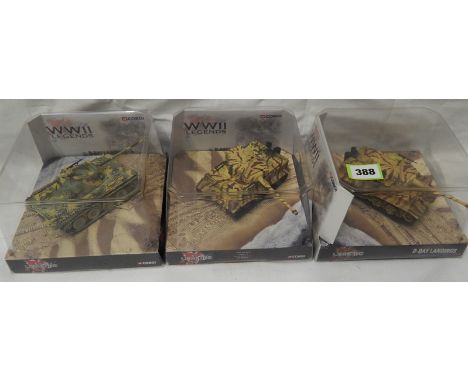 3 CORGI WW2 LEGENDS MODEL TANKS : 2 X TIGER, & PANTHER TANK