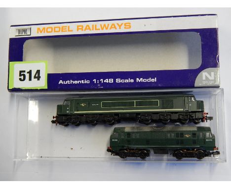 N GAUGE : BACHMANN U/B CLASS 44 D1, & CLASS 22 DIESEL CUSTOM MADE BOTH U/B