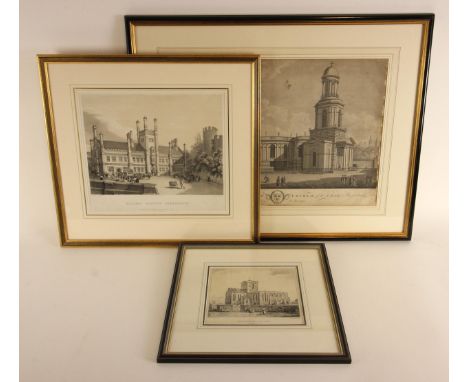 'A Perspective View Of The New Church Of St Chad, Shrewsbury',Engraving on paper by T. Miller published 1791,40.5cm x 56.5cm,