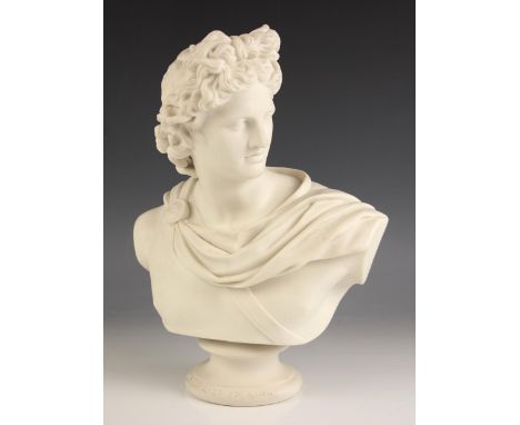 An Art Union Of London Parian bust of Apollo, mid 19th century, modelled by C. Delpech after the head of the Apollo Belvedere