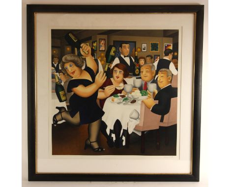 Beryl Cook (British, 1926-2008),'Dining out',Limited edition silkscreen print on paper,Signed in pencil and numbered 'XV/C' [