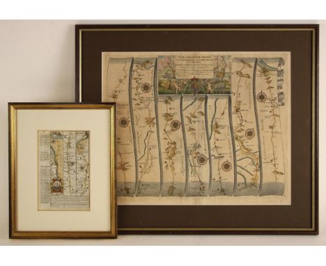 After John Ogilby (1600-1676), THE ROAD FROM WELSHPOOL COM MONTGOMERY TO CARNARVON IN NORTH WALES, a strip road map on paper,