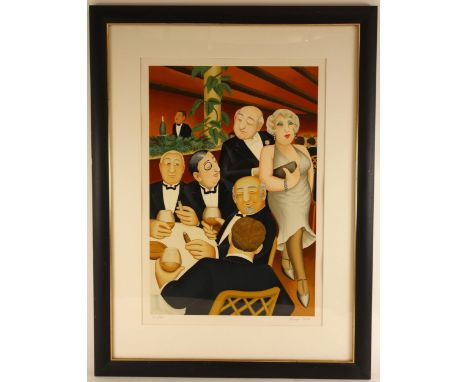 Beryl Cook (British, 1926-2008),'The Baron Entertains',Limited edition silkscreen print on paper,Signed in pencil and numbere