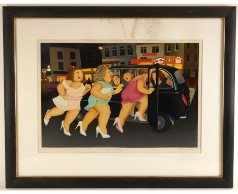 Beryl Cook (British, 1926-2008),'Girls In A Taxi',Artist's proof silkscreen print on paper,Signed in pencil, titled and numbe