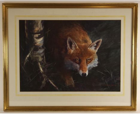 Arthur Gee (British, 1934-2011),'Evening Light - Hungry Red Fox',Watercolour on paper,Signed lower right, named and titled to