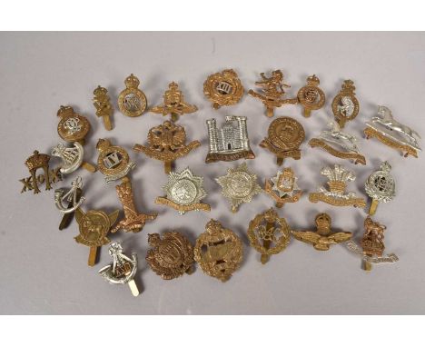 British Cap Badges, to include Inniskilling, 14th King's Hussars, Royal Artillery, East Surrey, RAF, 10th Royal Hussars, Roya