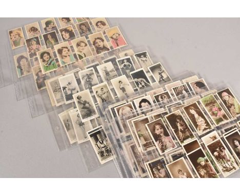 Actresses and Show Girl Themed Cigarette Card Sets,  all stored in plastic sleeves, R J Lea Chairmans, Girls From The Shows, 