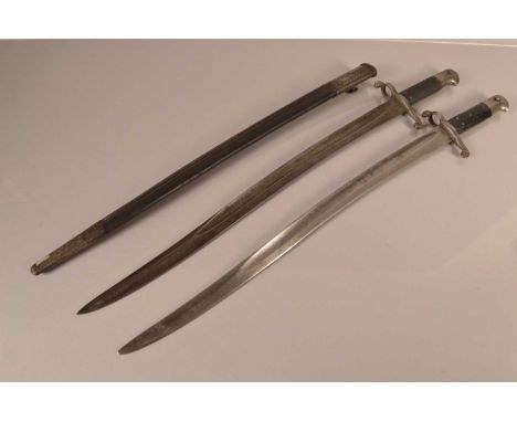 An 1856 Whitworth bayonet and scabbard, having numerous stamps to the handle and the blade, together with an 1856 Yataghan ba