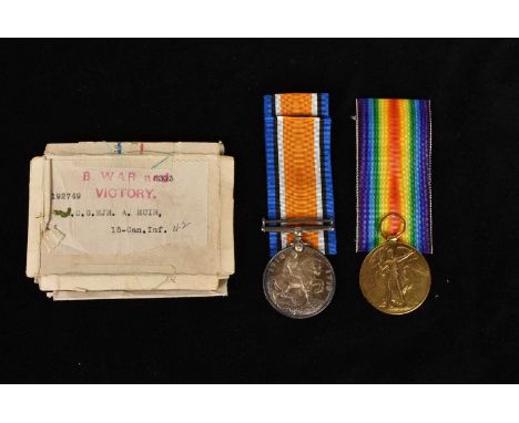 A WWI Canadian Army Medal Duo and Memorial Plaque, awarded to Acting Company Sergeant Major Archibald Muir (192749), Muir Bor