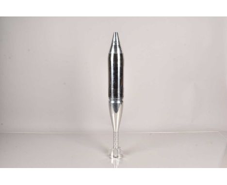 A Decorative Chromed Inert Mortar Round, with timer fuse marked 'LOT SG-09H1409', the body marked ' SIL-09-091-VM-433 C850TT1