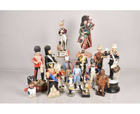 An assortment of ceramic military figures, including some examples by Michael Sutty, British and Continental, various sizes a