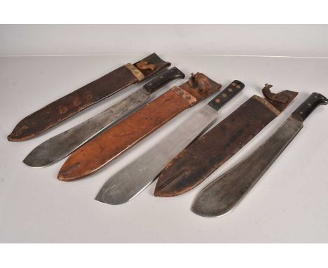 Two WWII dated Machetes, including a Legitimus dated 1940, with scabbard dated 41, another Legitimus dated 1943, with 1943 da