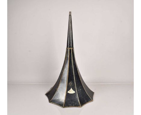 Phonograph horn, Edison' Standard', black, 30 in. long untested, sold as seenuntested, sold as seen