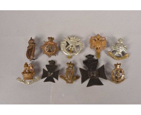 Victorian British Cap Badges, including The King's Royal Rifle Corps, Royal Army Medical Corps, Sherwood Foresters, The Royal
