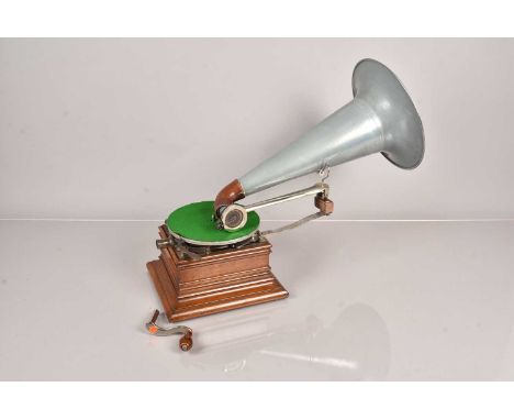 Horn gramophone, Zonophone, similar to the preceding but with substitute extension arm and evidence of previous conversion to