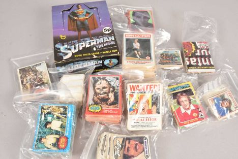 Bubble Gum Cards and Cigarette Cards, various loose part sets, trade/bubble gum cards, Topps Shocking Laffs (27), Wanted (60)