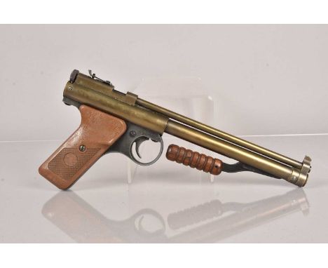 A Crosman 'Benjamin Franklin' Model 137 .177 Air Pistol, serial B264105, with under lever action, action missing a screw to t