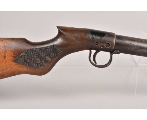 A 1930s BSA Standard Club .177 Under Lever Rifle, serial CS37374, having Fussell's Sports Depot Newport stamped to the wooden