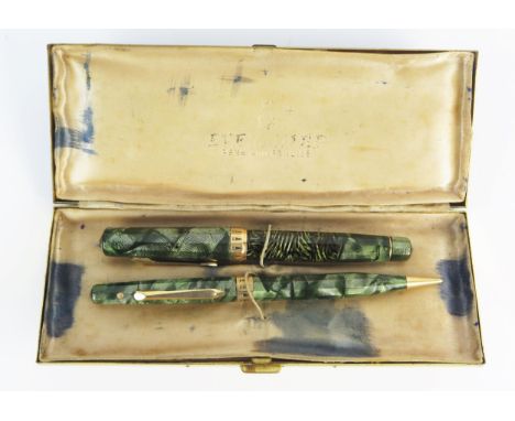 A Cased Eversharp Dodecagon Fountain Pen and Pencil 