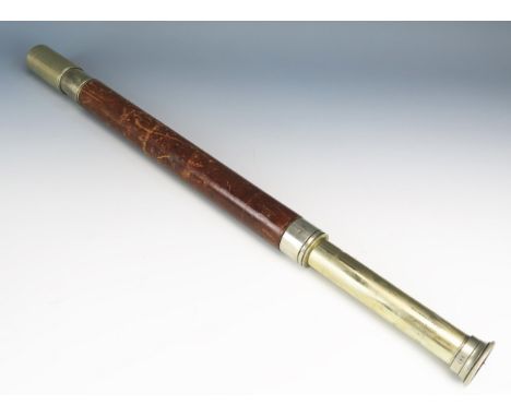 T. Cooke &amp; Sons Ltd, a single drawer leather bound telescope, serial No 887, No 19 with War Office arrow, 60cm extended. 