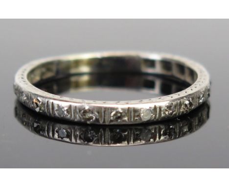 A Platinum and Diamond Eternity Ring, resized unmounted section, c. 2.6mm wide, size U, 2.9g 