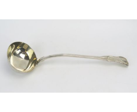 A Victorian silver Kings pattern soup ladle, maker Chawner &amp; Co, London, 1867, 33cm long, 280gms, 9.00ozs. 