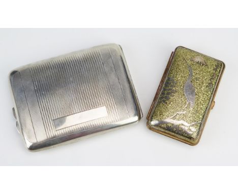 A George V silver cigarette case, maker Charles S Green &amp; Co Ltd, Birmingham, 1931, of rectangular outline and engine tur