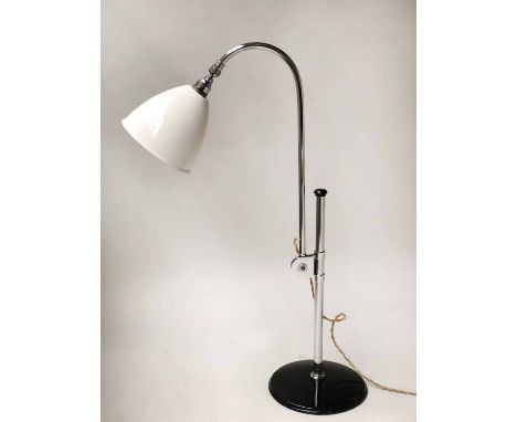 BESTLITE DESK LAMP, original chromed metal adjustable for height and angle stamped to frame and stand, max 84cm H.