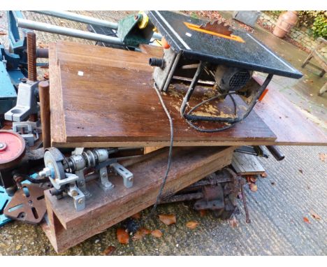 VARIOUS POWER TOOLS TO INCLUDE BENCH SAWS ETC.