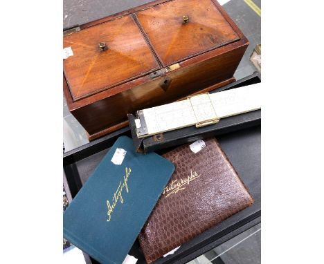 TWO AUTOGRAPH BOOKS ONE CONTAINING THE AUTOGRAPH OF ENID BLYTON, WILFRED PICKLES, JIMMY EDWARDS, FRANKIE HOWERD, STUART LEARY