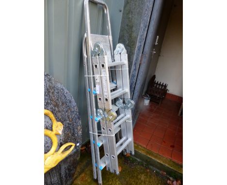 TWO ALUMINIUM STEP LADDERS.